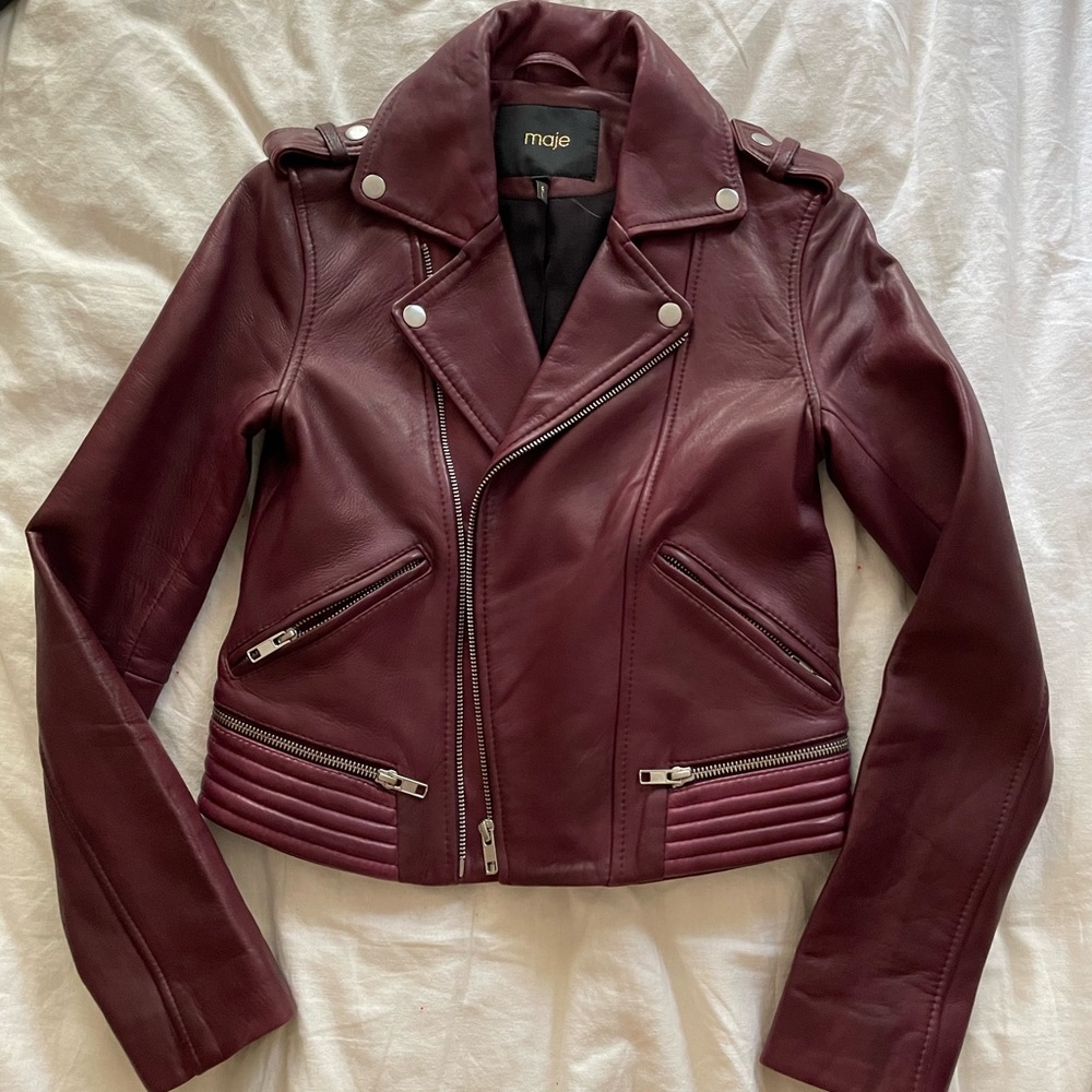 Maje Leather Moto Jacket